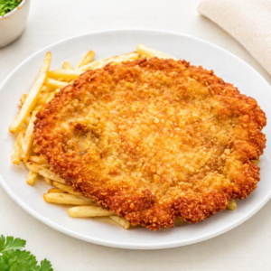 Kotlet schabowy z ziemniakami i surówką
