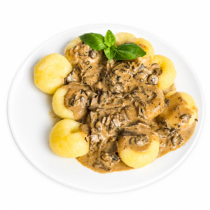 Kluski Śląskie Z Sosem Śmietanowo - Pieczarkowym