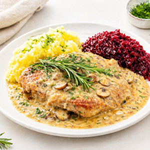 Schab w sosie kurkowym