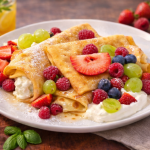 Naleśniki z serem białym i owocami 3 szt.