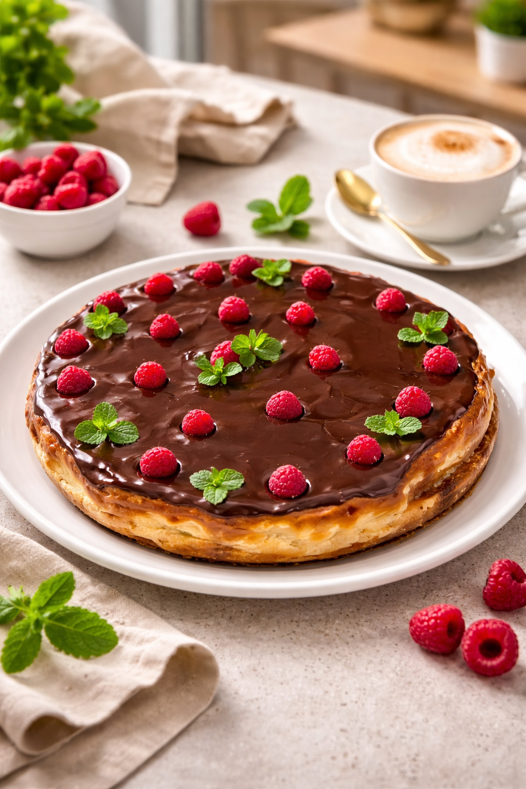 Kremowy Sernik Na Mascarpone Z Pistacjami Okrągły 28 cm.
