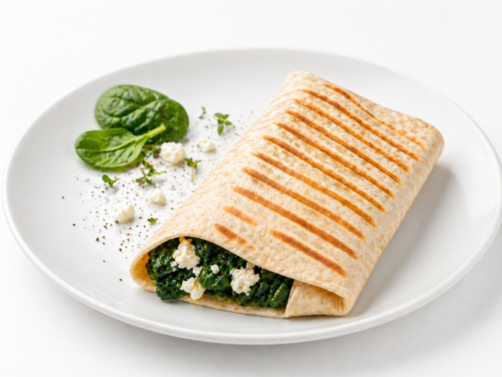 Tortilla ze szpinakiem i serem feta